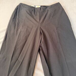 Talbots Woman Vintage- Black Chino/Pants/Trousers-Flat Front/ Elastic Back- 12W
